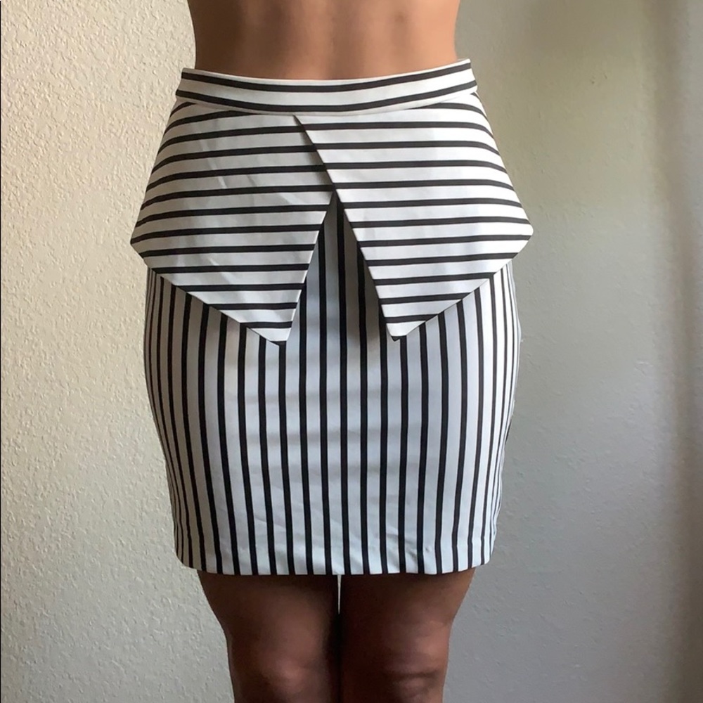 Striped Peplum Pencil Skirt from Urban Outfitters